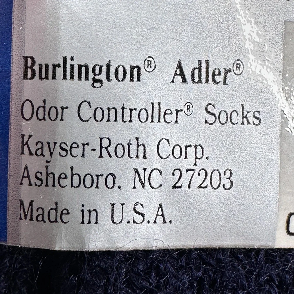 ADLER MENS SOCKS NAVY BLUE #5505 Crew Length KING SIZE 13-16 Made in USA New VTG